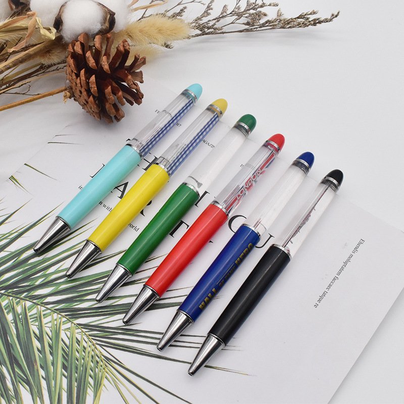 Customize Logo Plastic Float ballpoint Pen Liquid Pen Promotional ballpoint Pens