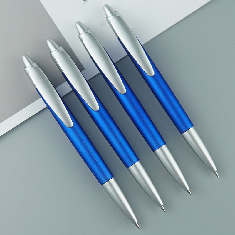 Blue Ink Plastic Ball Pens Promotion Advertising Business Gift Hotel Pen Custom Logo
