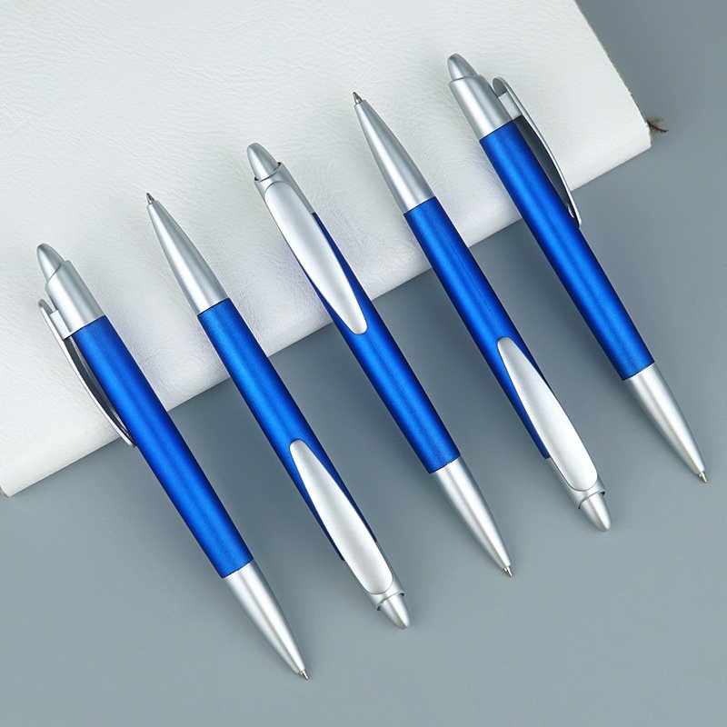 Blue Ink Plastic Ball Pens Promotion Advertising Business Gift Hotel Pen Custom Logo