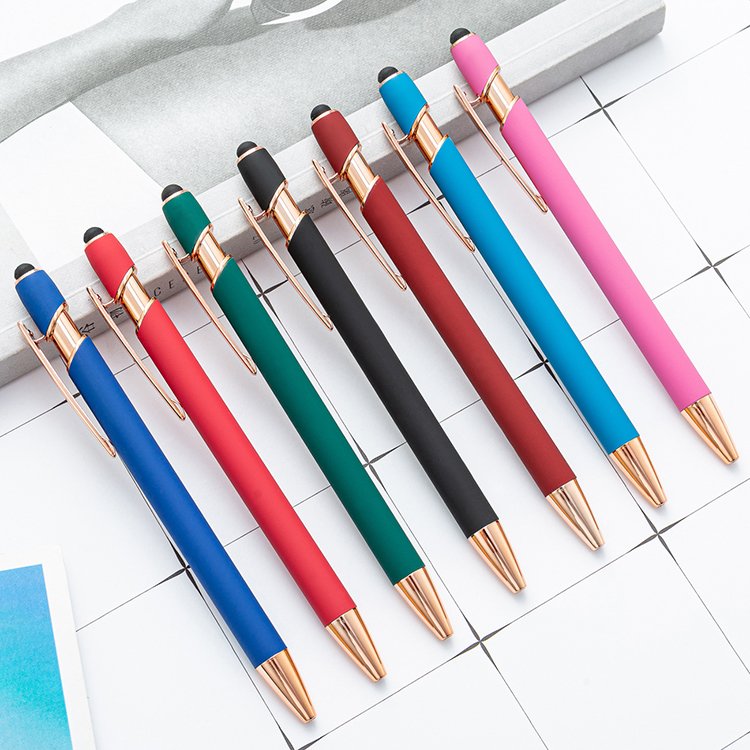 JH Stylus Pen For Touch Screens Ball Point Pen Writing Soft Touch Stylus Metal Ballpoint Pen With Rose Gold Hardware