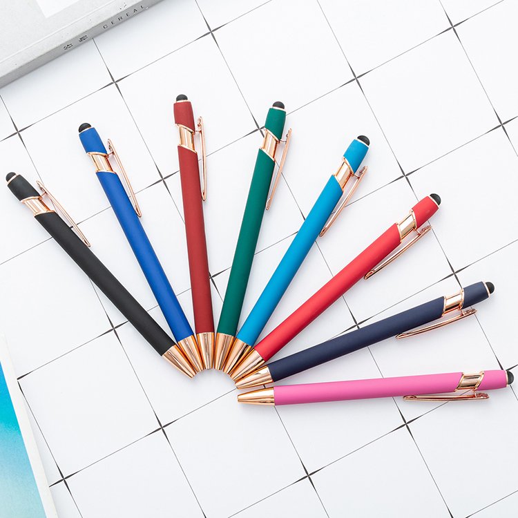 JH Stylus Pen For Touch Screens Ball Point Pen Writing Soft Touch Stylus Metal Ballpoint Pen With Rose Gold Hardware