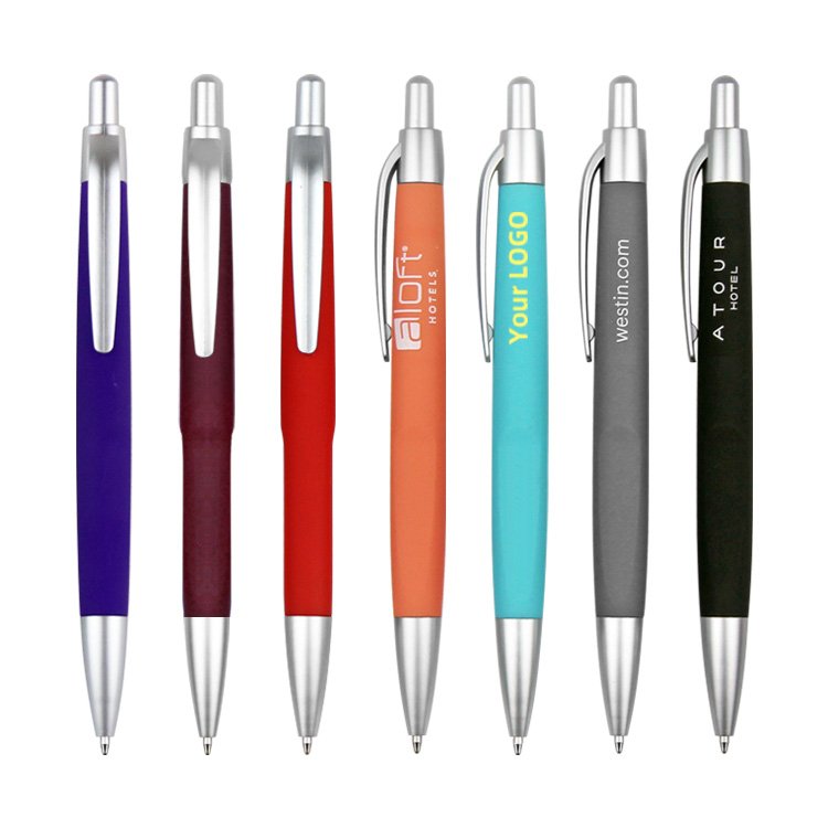 Hot Sell Rubber Pen Body Feels Comfortable To Hold And Writing Smoothly And Continuous Plastic Ballpoint Pen