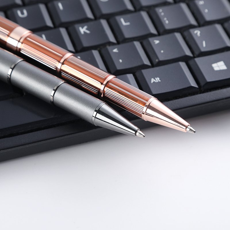 2024 New high-end business rose gold oil rotate dubai pen heavy feeling gift metal ballpoint pen engraved