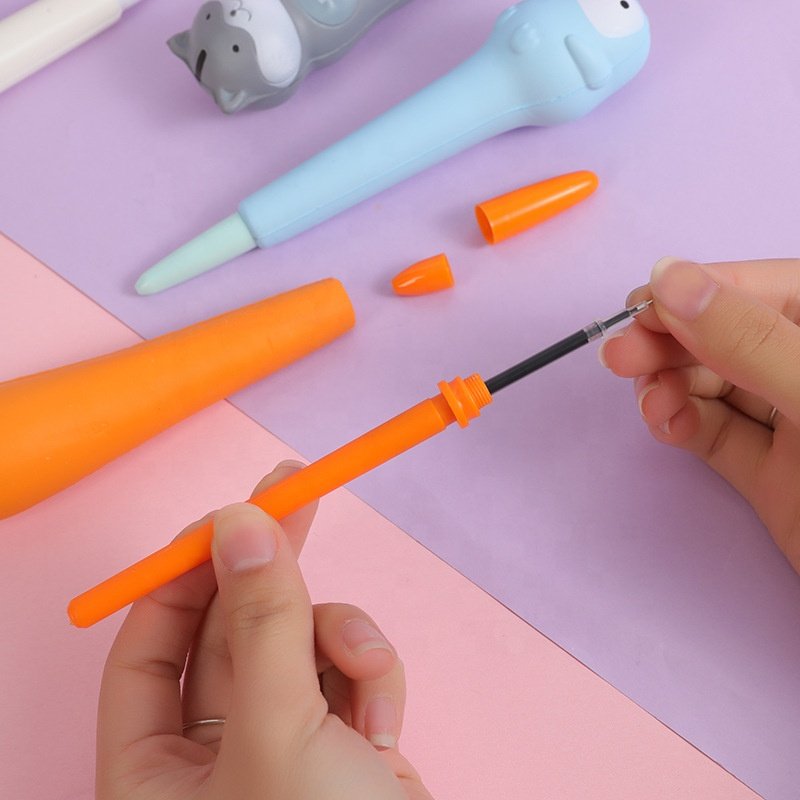 Pu Animal Ice Cream Fidget Toys Cute decompression pen squishy pen ballpoint pen school supplies for students