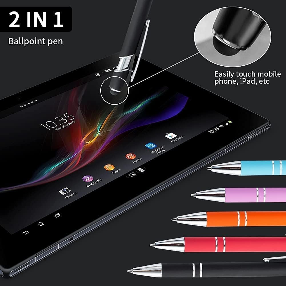 Touch Stylus 2 in 1 Metal Aluminium Ballpoint Pen Promotional Multi-Colors Custom Printed Logo Laser Engraved For Office