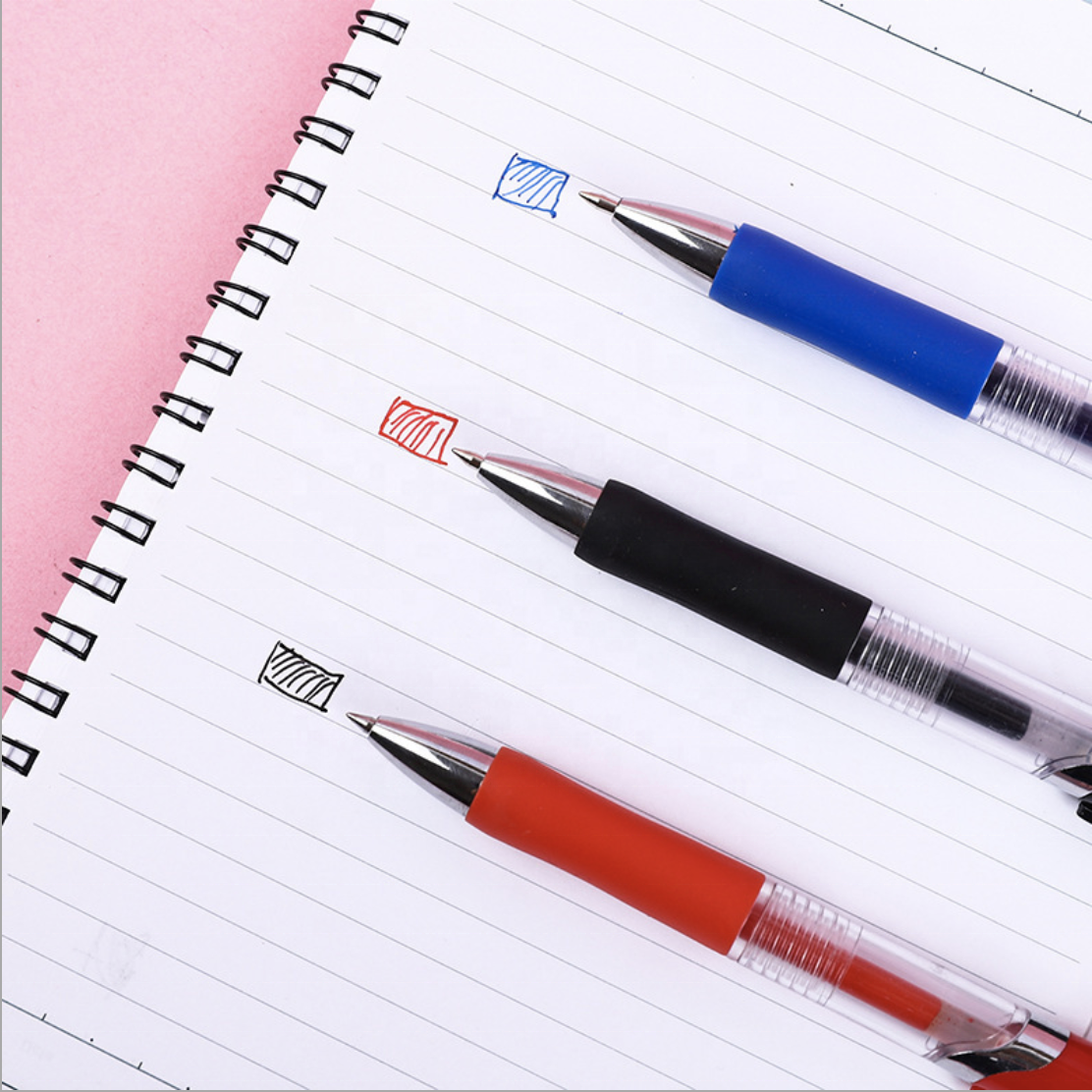 Square Hotel Ball Pen Gold Clip Rubber High Quality Luxury Black Blue Novelty Body Logo Time Packing Pcs Plastic Color Type