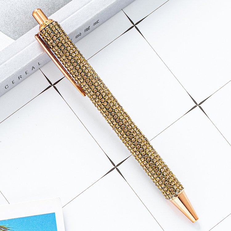 Luxury creative crystal body office school girls ballpoint pen promotion business gift ball pen