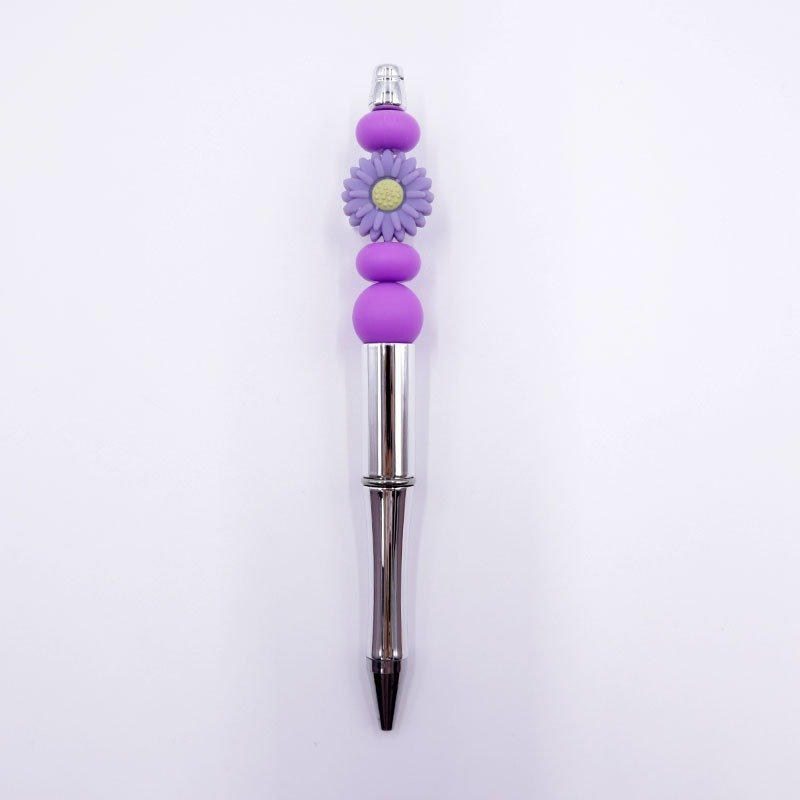 Creative ballpoint pen cartoon style flower beadable pens kit diy beadable pens