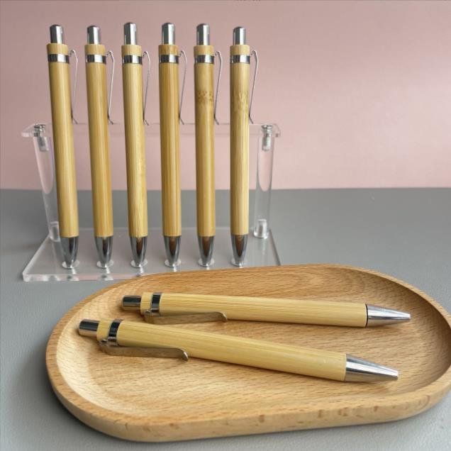 2024 Hot Sale Bamboo Ballpoint Pen Smoothly Writing Promotional Stationary Usage