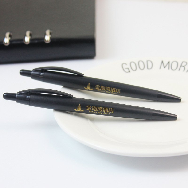 Customized hotel printed logo gift ballpoint pen promotional plastic ball pen