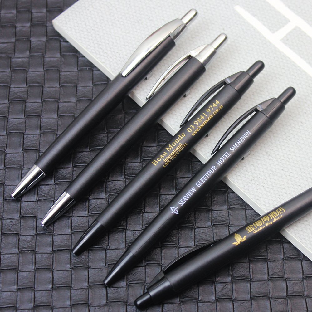 Customized hotel printed logo gift ballpoint pen promotional plastic ball pen