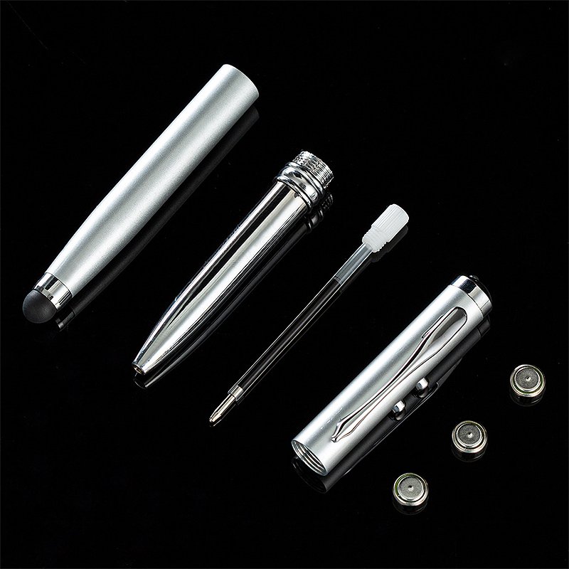 4 in 1 multi tech tool pen touch screen with custom logo color LED light multi function metal ballpoint pen