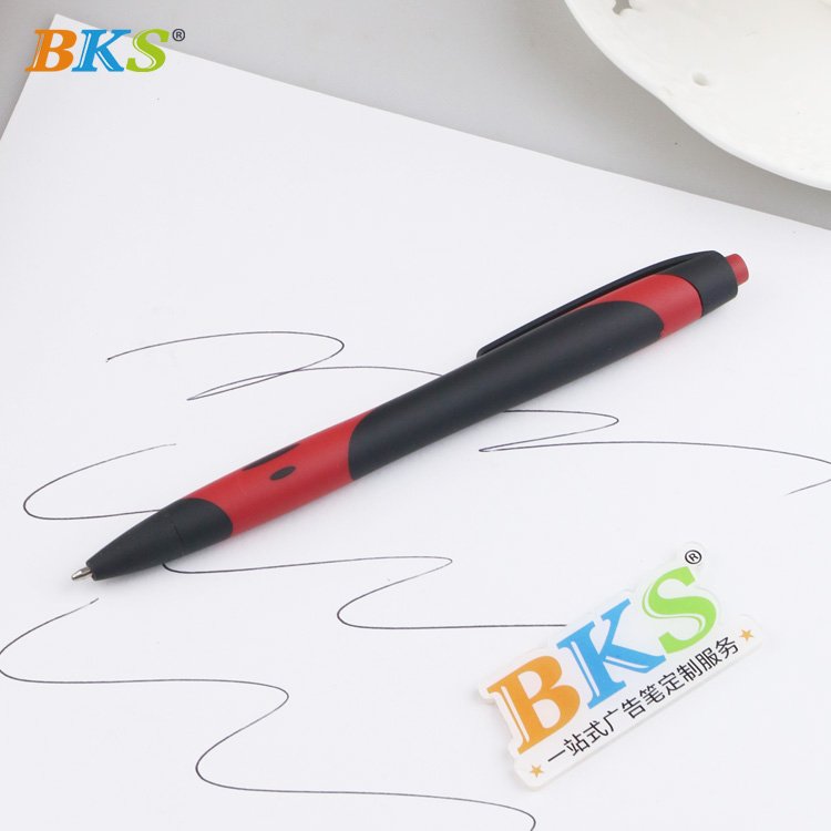 Custom LOGO Black Ballpoint Pen Set Soft Touch Rubber Cover 1.0mm Plastic Writing Click Promotional Pens for Gifts