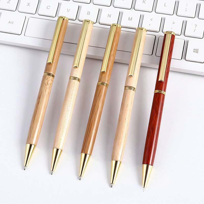Executive Business Office Supplies Rosewood Maple Wood Writing Tool Fancy Nice Elegant Slimline Wooden Ballpoint Pen for Lady