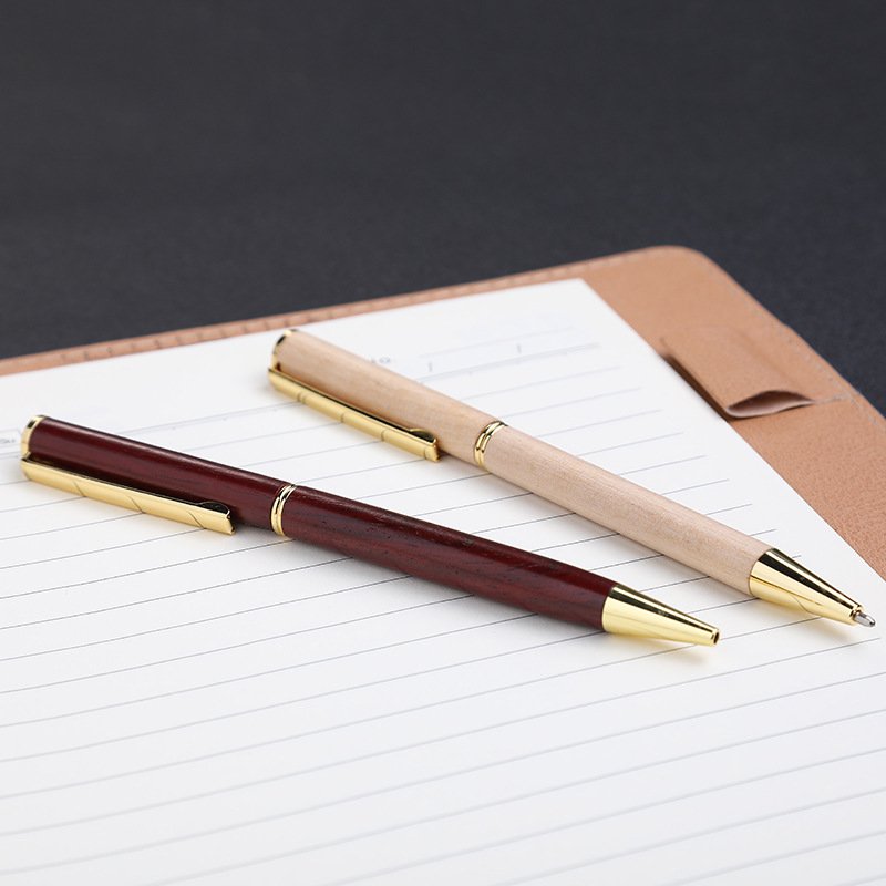 Executive Business Office Supplies Rosewood Maple Wood Writing Tool Fancy Nice Elegant Slimline Wooden Ballpoint Pen for Lady