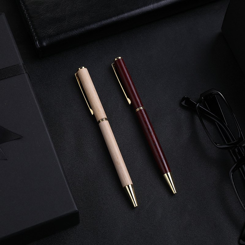 Executive Business Office Supplies Rosewood Maple Wood Writing Tool Fancy Nice Elegant Slimline Wooden Ballpoint Pen for Lady
