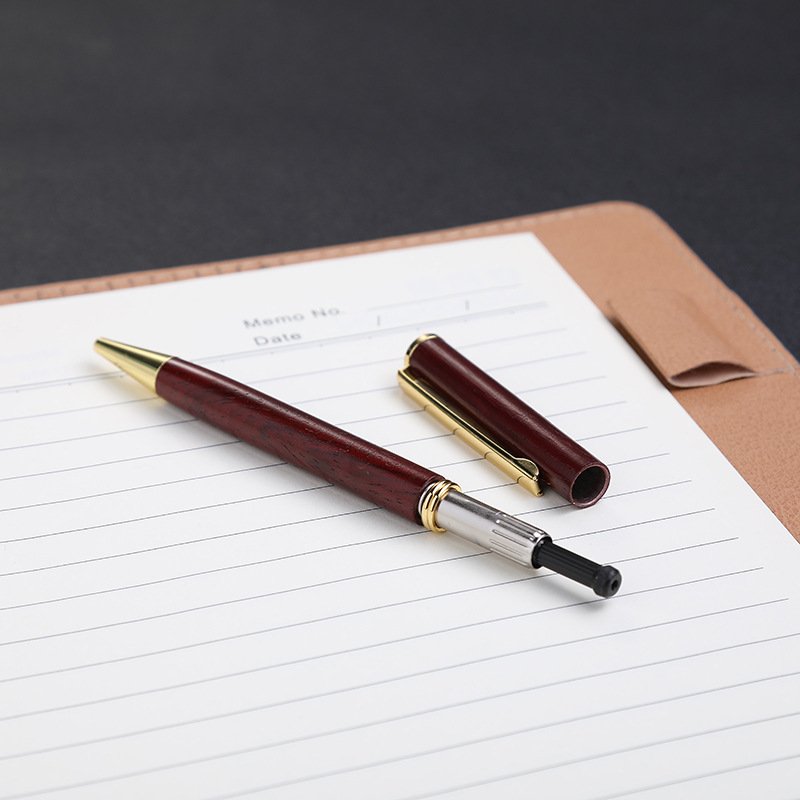 Executive Business Office Supplies Rosewood Maple Wood Writing Tool Fancy Nice Elegant Slimline Wooden Ballpoint Pen for Lady