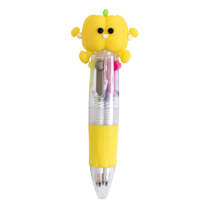 4 Colors Cartoon Animal Ballpen Multicolor Ballpoint Pen Cute Mini Pens Novelty Student Gifts Office School Writing Supplies