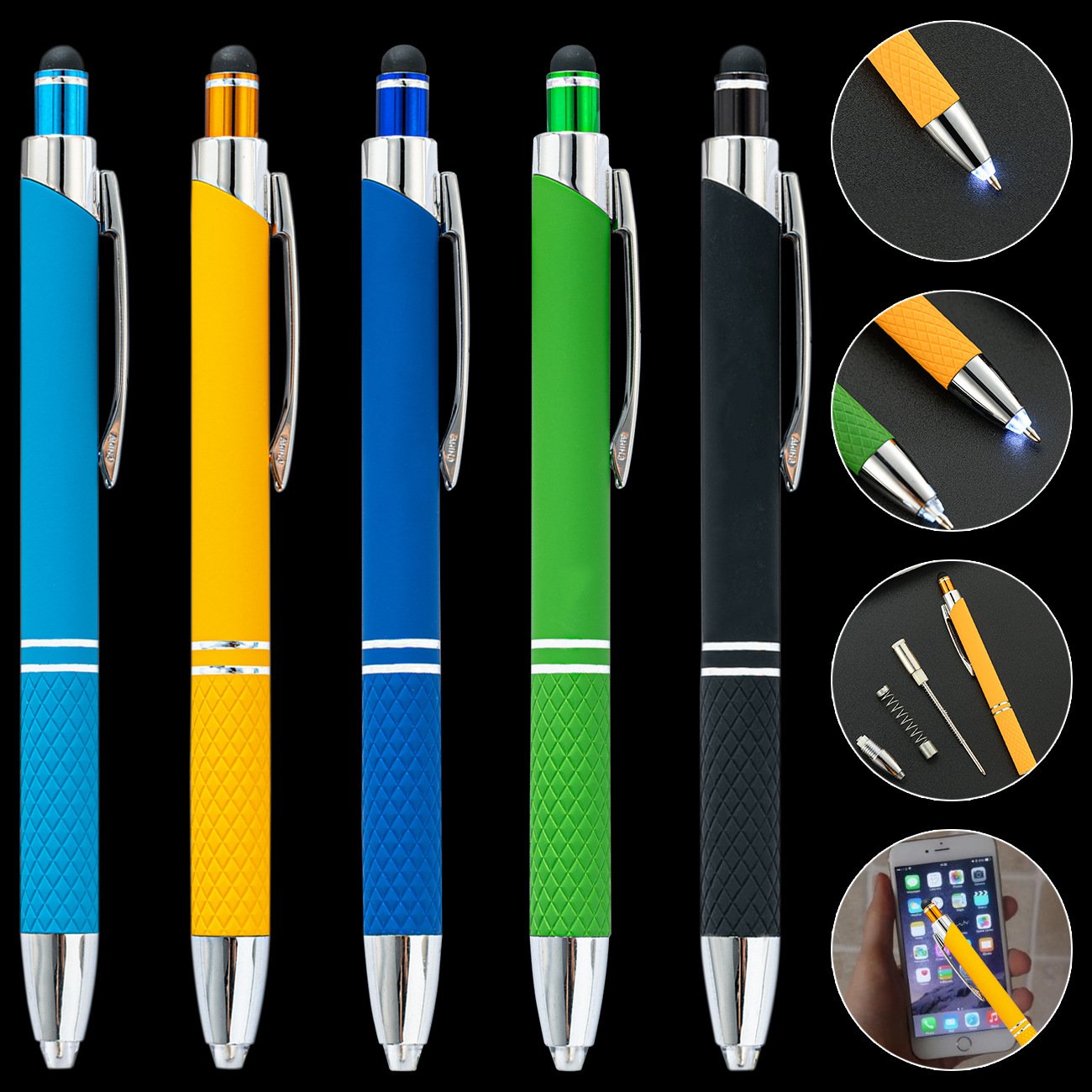 Lighted Tip Pen Flashlight Writing Ballpoint Pens LED Penlight Light Up Pen with Bright White Light for Writing in the Dark