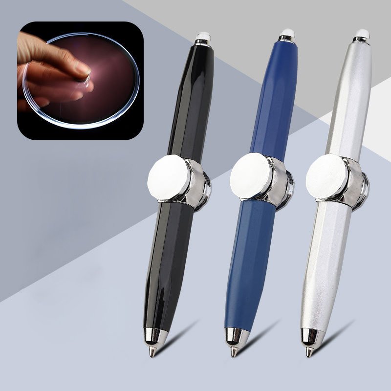 Novel products creative black technology decompression fancy metal fidget spinner pen for ballpoint pen