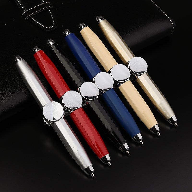 Novel products creative black technology decompression fancy metal fidget spinner pen for ballpoint pen