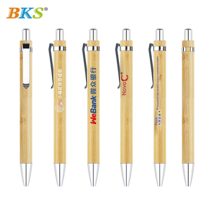 2024 Novelty Bamboo Ballpoint Pen with Customized Logo 1.0mm Writing Width Great Office & School Gift