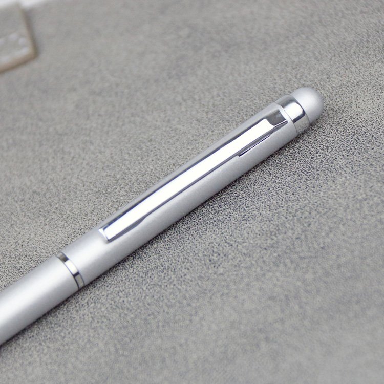 Novelty 2 In 1 Metal Stylus Soft Touch Screen Pen Advertising Ballpoint Pen With Custom