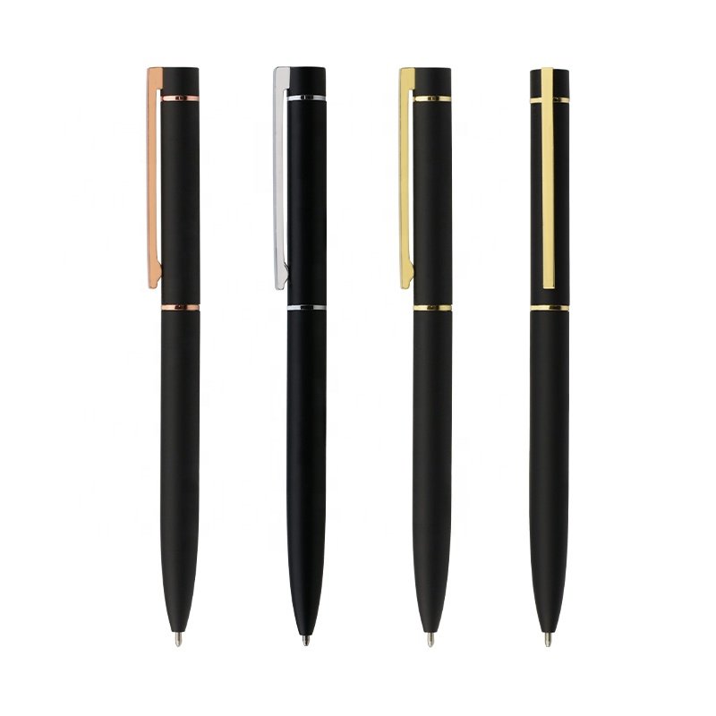 Personalized Advertising Custom Logo Rubber Soft Touch Green Metal Ball Pen Promotional Pen with Company Logo