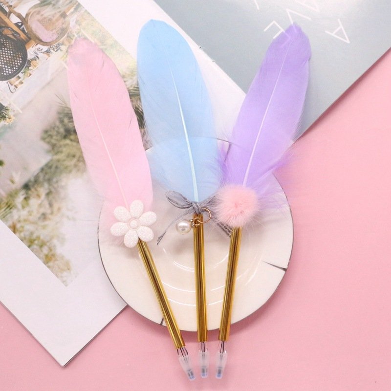 Customized Business Gift Pen Vintage Feather Design Wholesale Ballpoint Pen Custom Manufacturer