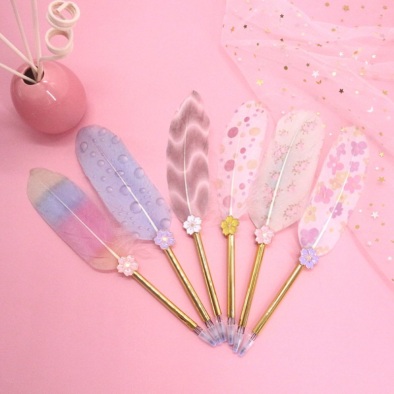 Customized Business Gift Pen Vintage Feather Design Wholesale Ballpoint Pen Custom Manufacturer