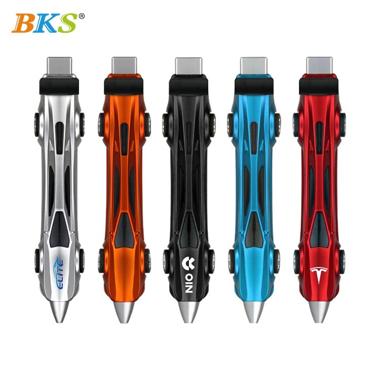 BKS custom personalised pens Popular cheap plastic promotional car shape gift pen with company logo printed