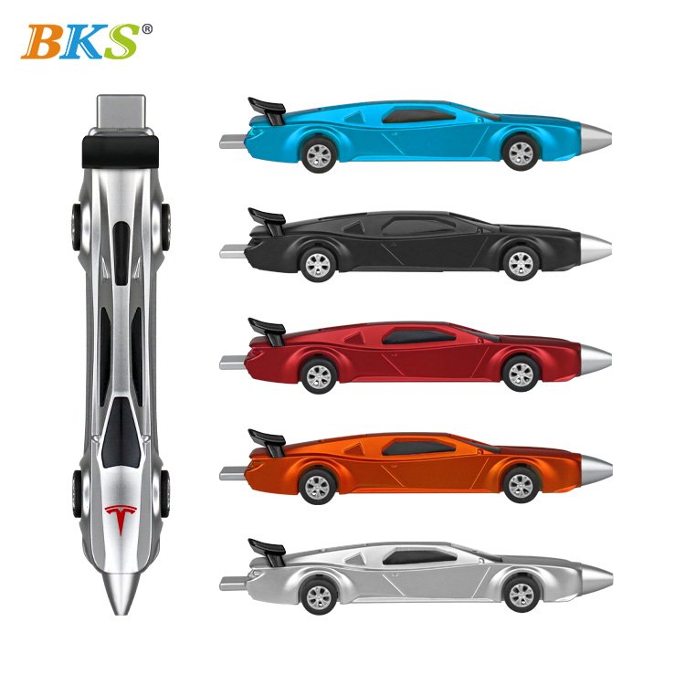 BKS custom personalised pens Popular cheap plastic promotional car shape gift pen with company logo printed