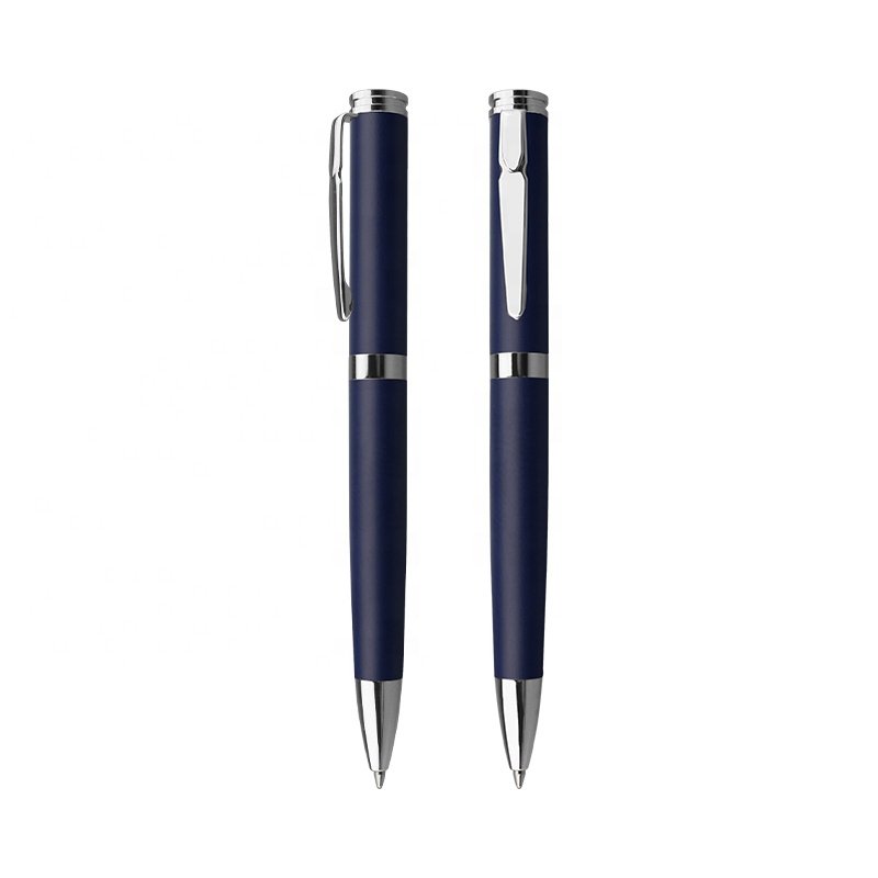 Custom logo pen set with gift case luxury Promotion Logo Advertising metal ball point pen roller pen