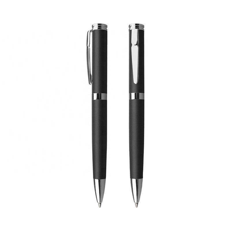 Custom logo pen set with gift case luxury Promotion Logo Advertising metal ball point pen roller pen