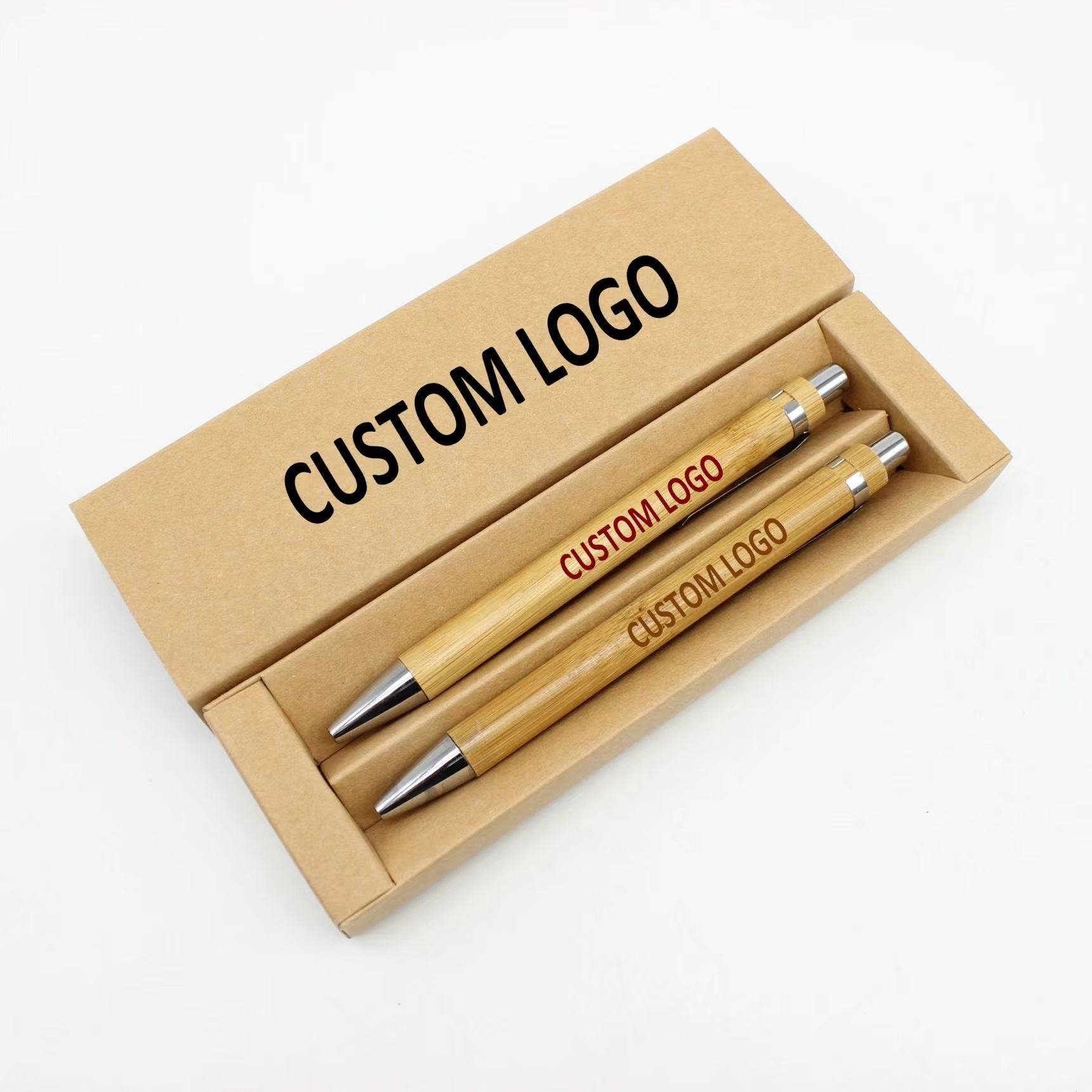 Promotional Personalized Customized Bamboo Ball Pen Eco Friendly Engraved Bamboo Ballpoint Pen With Logo