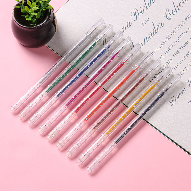 X1028-2 Cheap Shine Glitter Markers Gel Pens,Promotional Ink Metallic Pens And Painting Colored Pens For School Writing,Coloring