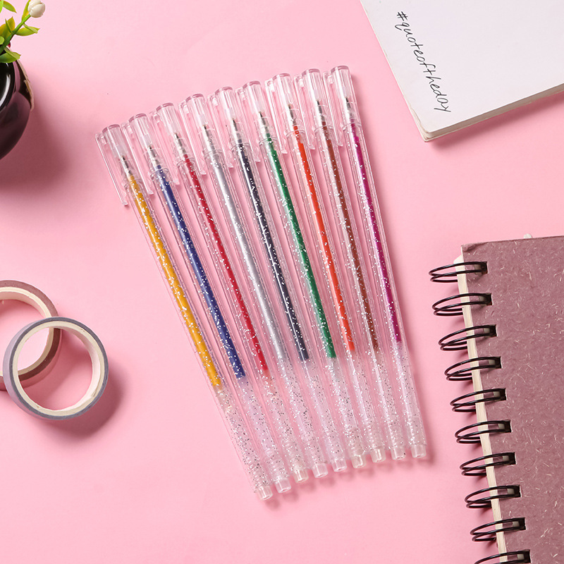 X1028-2 Cheap Shine Glitter Markers Gel Pens,Promotional Ink Metallic Pens And Painting Colored Pens For School Writing,Coloring
