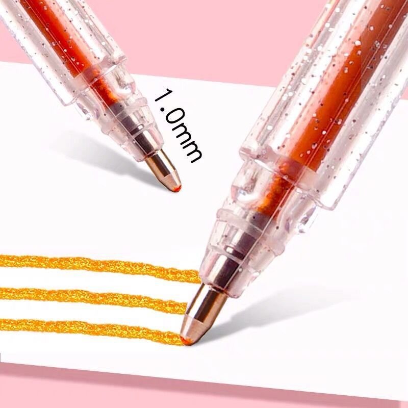 X1028-2 Cheap Shine Glitter Markers Gel Pens,Promotional Ink Metallic Pens And Painting Colored Pens For School Writing,Coloring