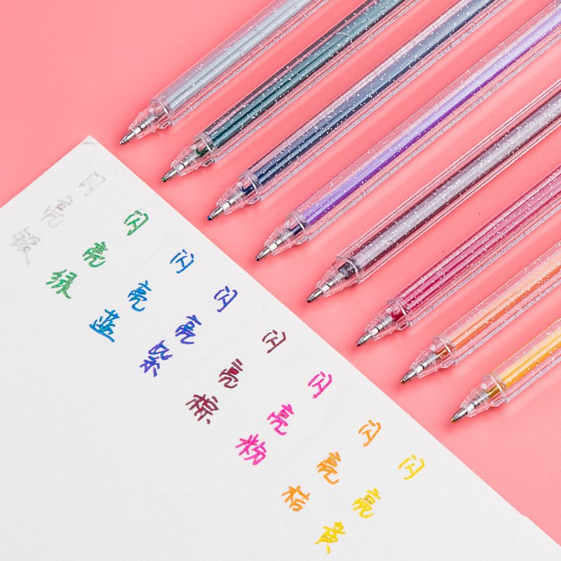 X1028-2 Cheap Shine Glitter Markers Gel Pens,Promotional Ink Metallic Pens And Painting Colored Pens For School Writing,Coloring
