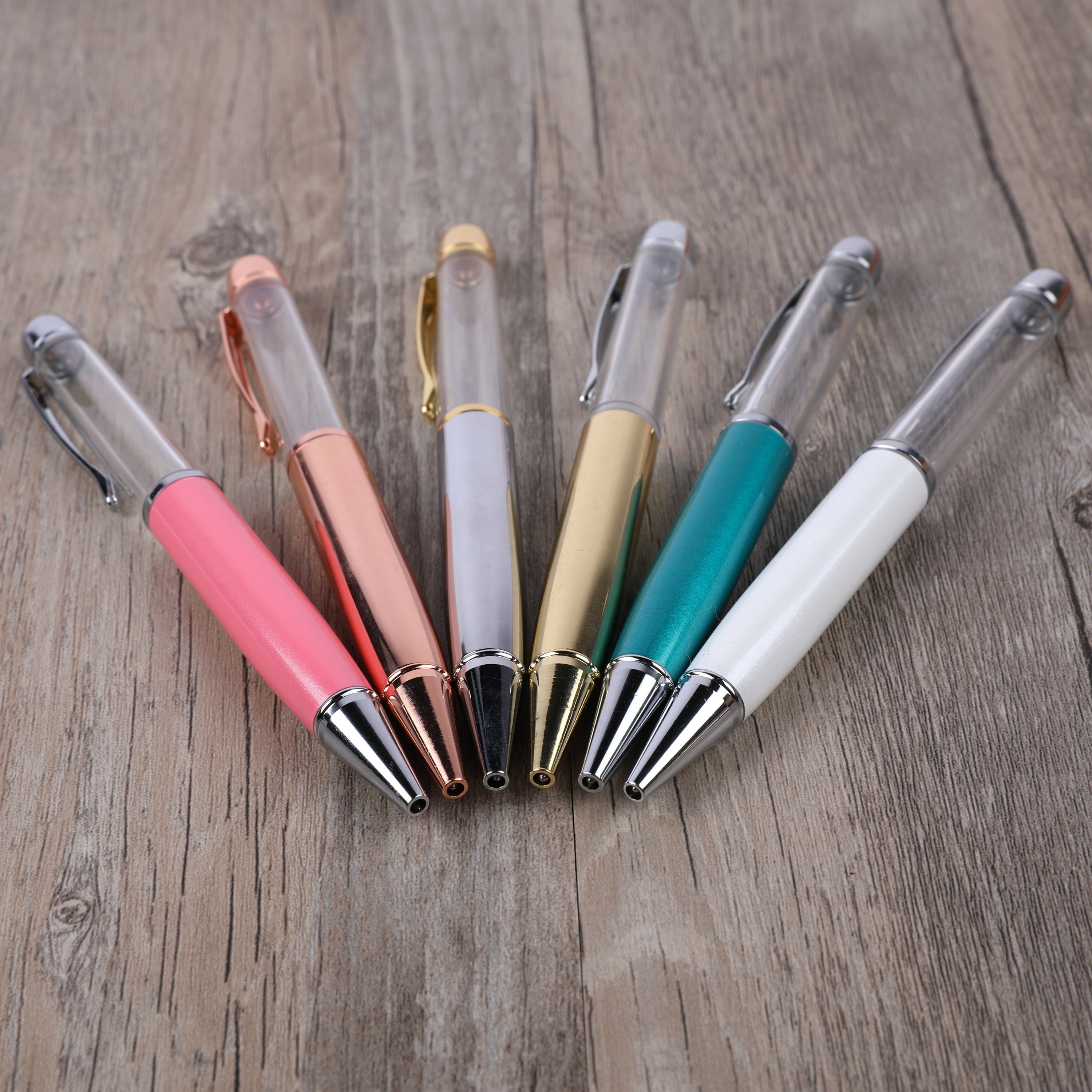 Hot sale stock price DIY ballpen promotional pens fat chunky Empty Twist Tube glitter filled pens