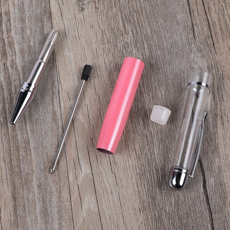 Hot sale stock price DIY ballpen promotional pens fat chunky Empty Twist Tube glitter filled pens