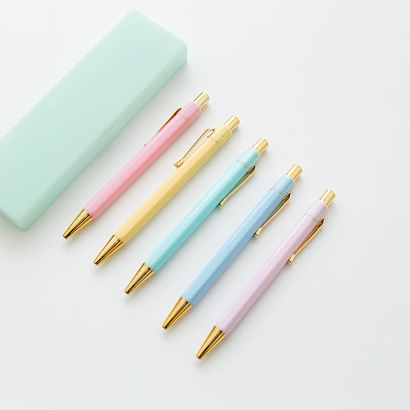 JPS High Quality Gold Hexagon Ball Pen With Custom Logo, Cute Pens For Women, Men, Office