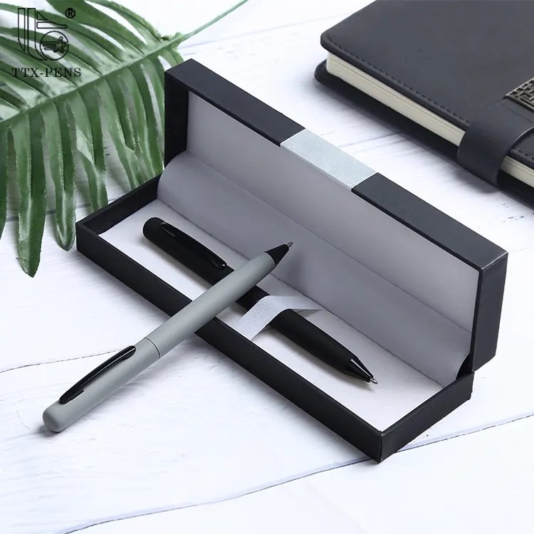 Custom Logo Promotional Hotel Simple Metal Frosted Soft Rubber Twisted Boligrafos Stylo Ball Point Ballpoint Pens