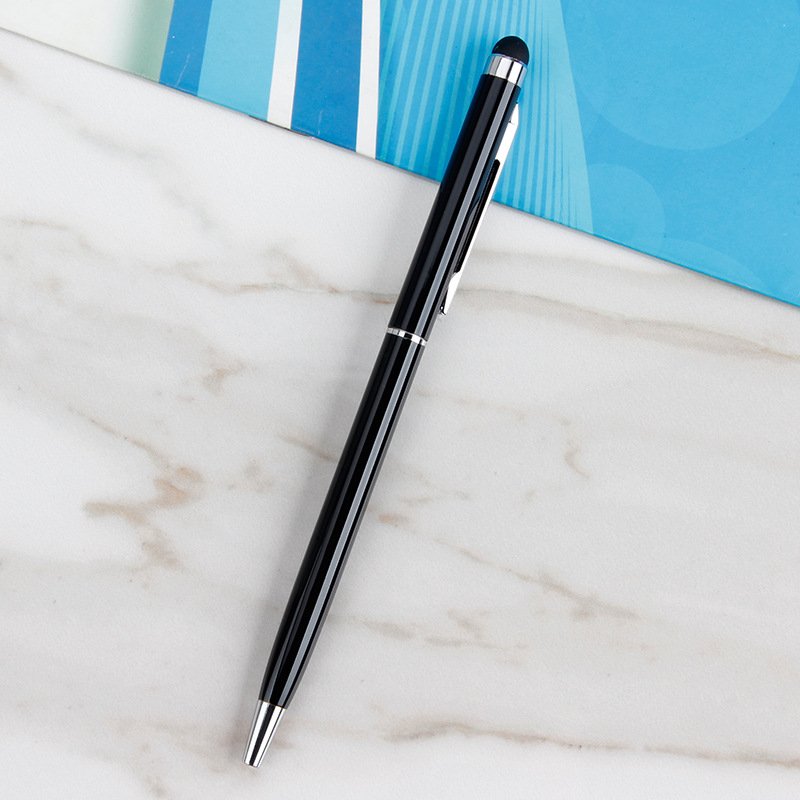Promotional colorful slim cheap gift ballpoint pen hotel custom metal pen with stylus