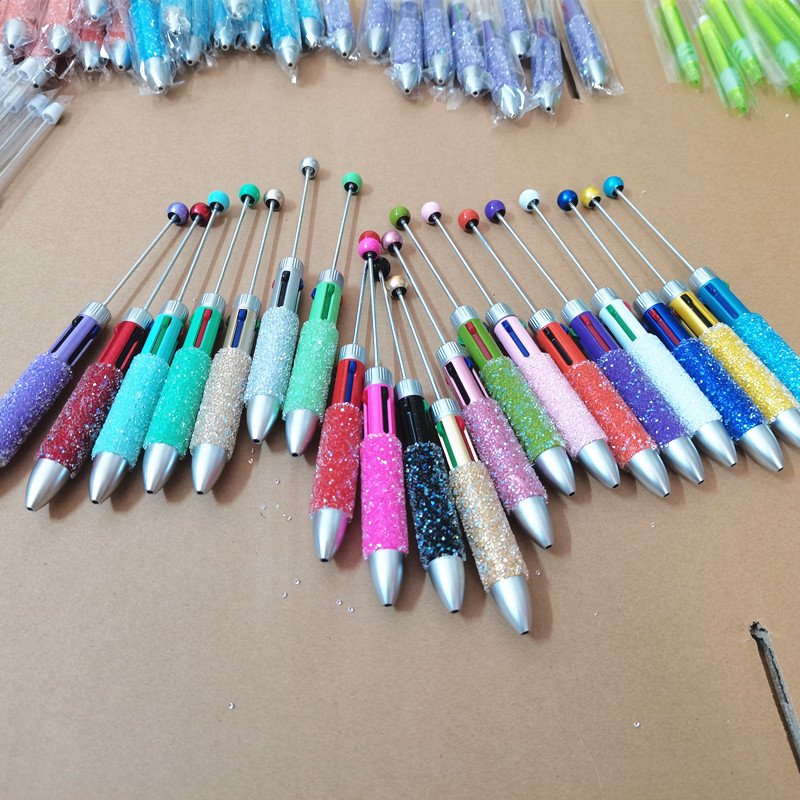 4 in 1 Glitter Creative DIY Bead Decoration Pen Pastel Color Plastic Pens For Students Teachers Office Graduation Gift Supplies