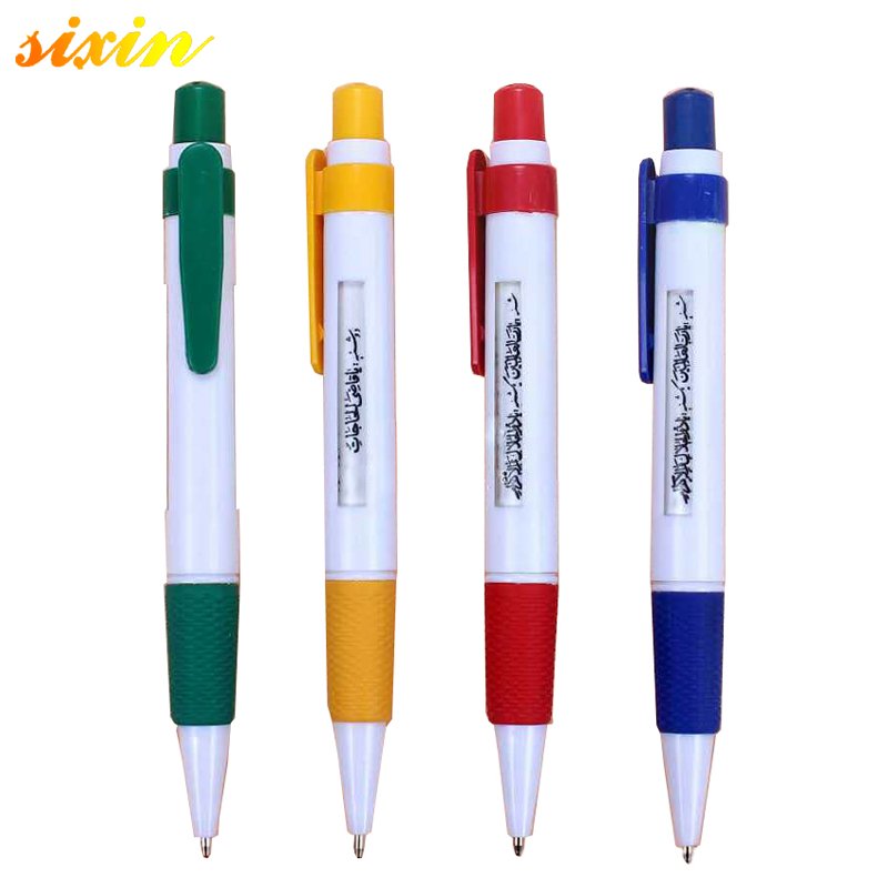 Promotional Plastic Click Action Window Message Ball Pen with Custom Logo