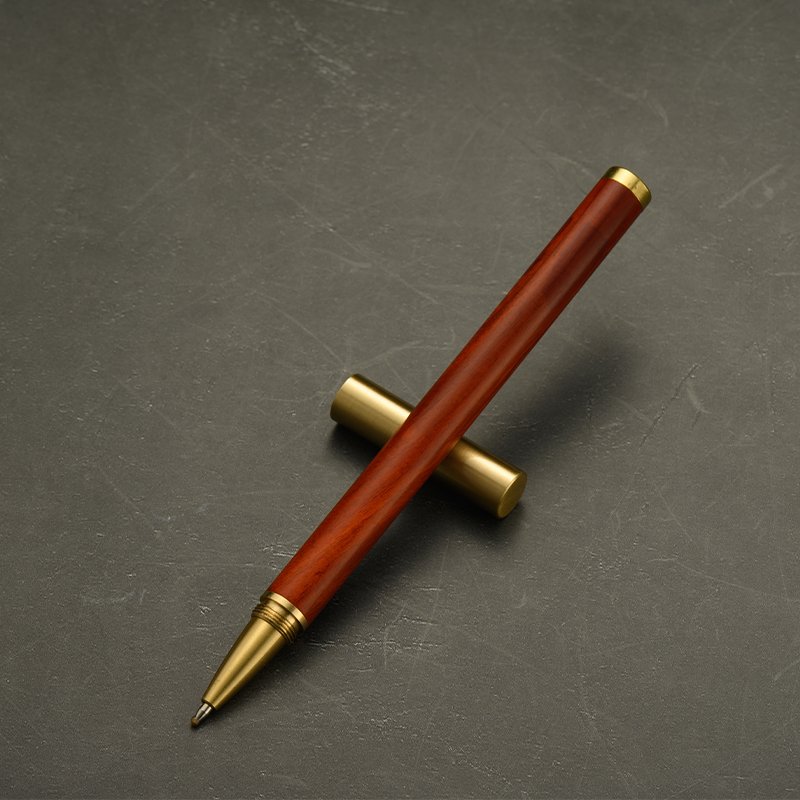 Wedding Gifts Eco Natural Original Wooden Rollerball Brass Pen Beautiful Wood Pen with Stand