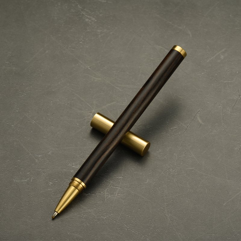 Wedding Gifts Eco Natural Original Wooden Rollerball Brass Pen Beautiful Wood Pen with Stand
