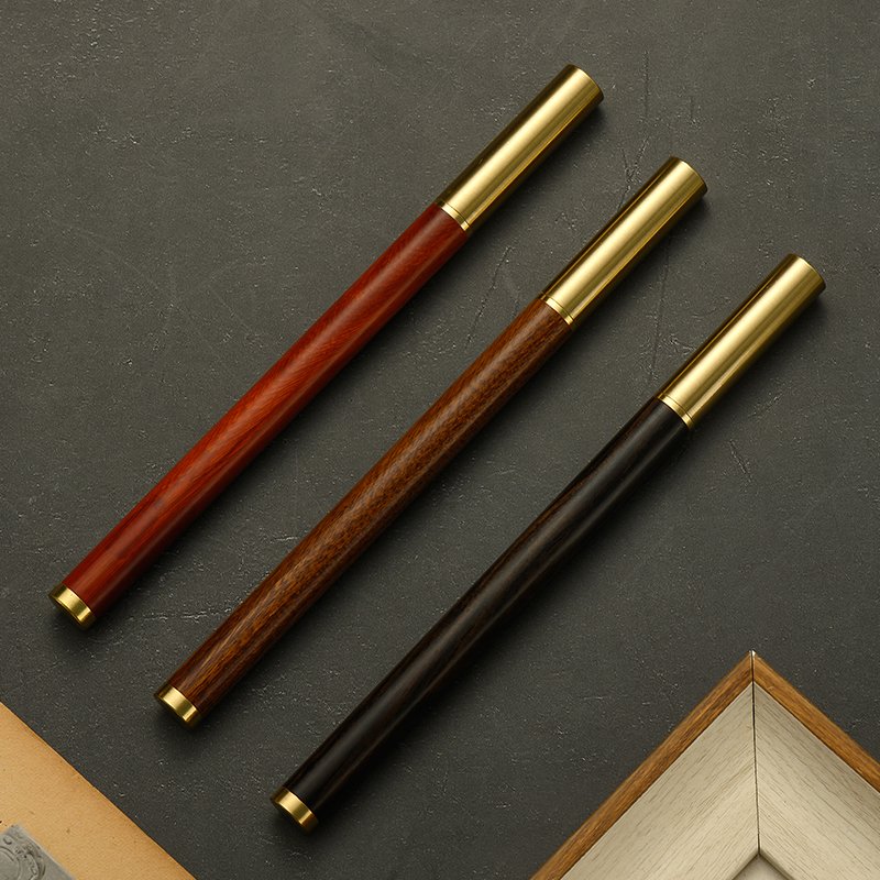 Wedding Gifts Eco Natural Original Wooden Rollerball Brass Pen Beautiful Wood Pen with Stand