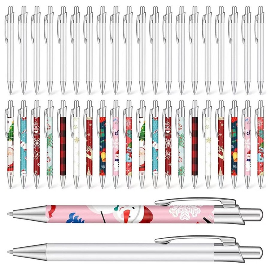 Wholesale white metal sublimation ballpoint pens blank with shrink wrap sublimation Pen